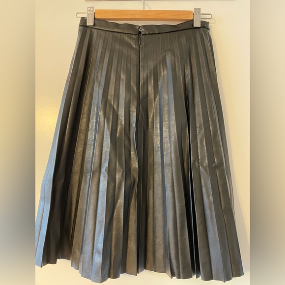 J. Crew Faux-leather Pleated MIDI Skirt - Picture 2 of 4